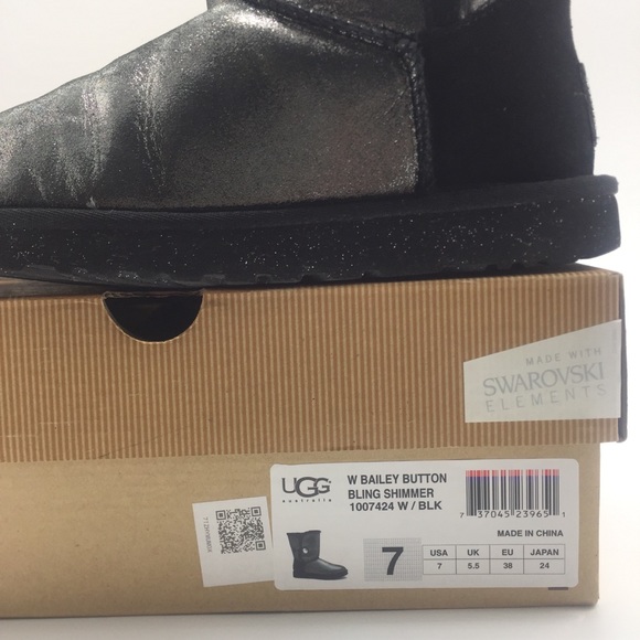 UGG Bailey Button Bling Shimmer 1007424 Size 7 - Picture 8 of 9